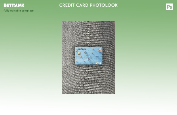 модерен стил на САД CIBC банка виза картичка photolook пред шаблон